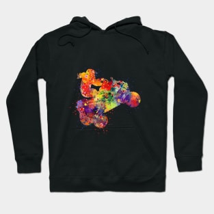 Four Wheeler Riding Girl Watercolor Hoodie